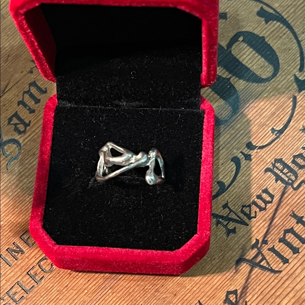 Edgy Sterling Silver Ring Size 6